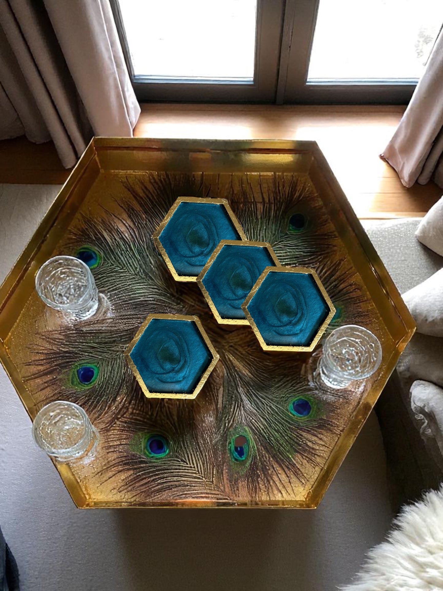 Sous-verres Artistiques  ( lots de 4 )